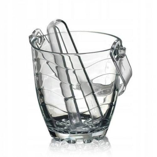 دلو ثلج زجاج مع ملقط