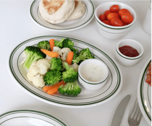 صحن بيضاوي 32*24 سم خط اخضر 4002