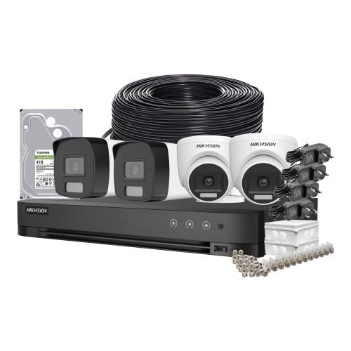 طقم كاميرات مراقبة هيكفيجن تناظرية بدقة 3K بإضاءة...