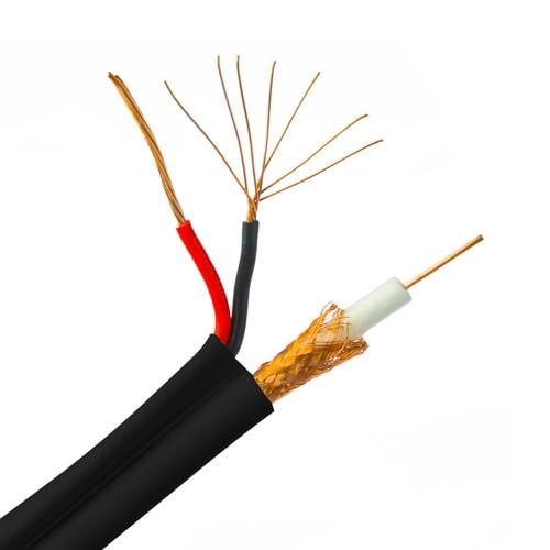 كابل RG59 مع سلك طاقة بطول 100 متر