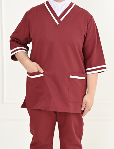 زي عاملات منزلية كلاسيك برغندي