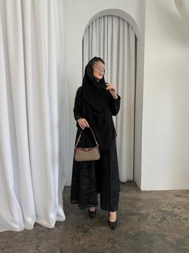 عباية شيفون ورد