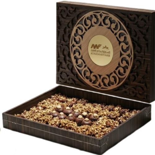صندوق تمر المدينة المغطى بالشوكولاتة البلجيكية الف...