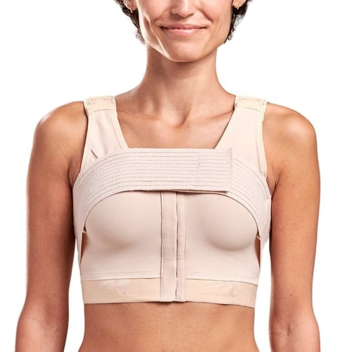 مشد بعد عمليات شفط الدهون للصدر مع حزام لتثبت الحش...