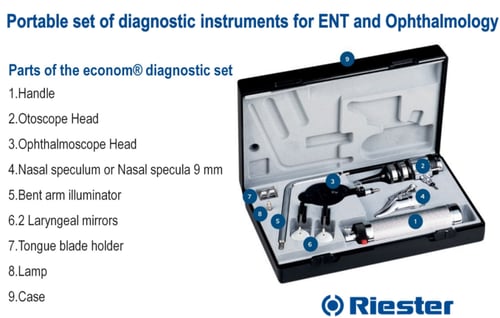 طقم تشخيص أنف وأذن وحنجرة Riester econom 2050