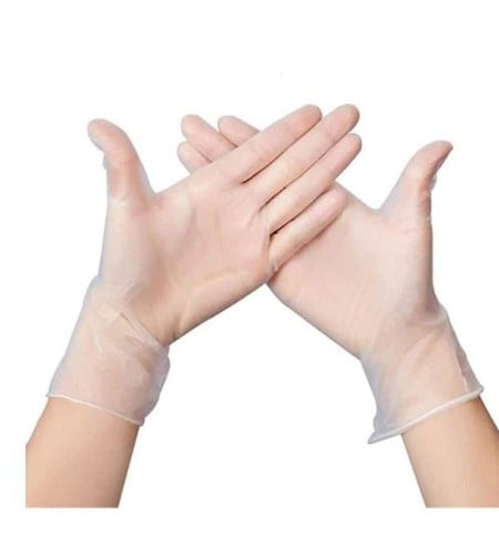 قفازات فينايل بدون بودره عبوة 100