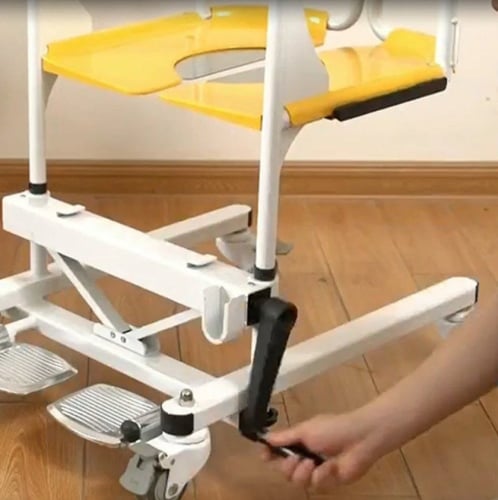 كرسي حمام لكبار السن ينفتح من الخلف - مع رافعة مري...