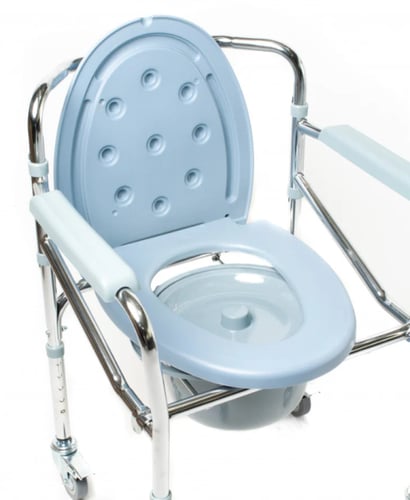 كرسي حمام متحرك ستانلس بكفرات 696