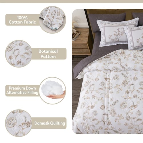 طقم لحاف قطن فاخر- مفرد ونص 4 قطع