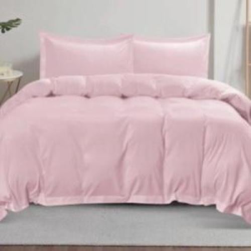 تلبيسة لحاف فندقي مفرد ونص 3 قطع -وردي