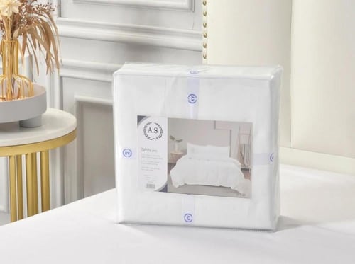 بيت لحاف فندقي ابيض مزدوج 4 قطع