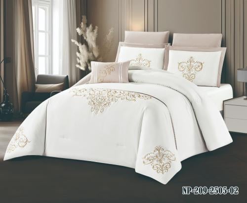 طقم لحاف بنقشة راقية 7 قطع مزدوج