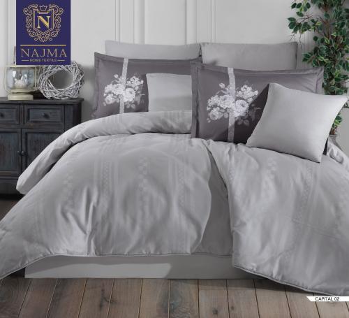 طقم مفرش نجمه قطني 100% تركي -مزدو ج 8 قطع