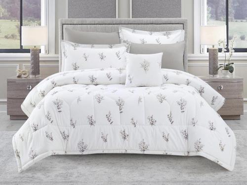 مفرش فلورا مشجر صيفي قطن 100% -مزدوج 7 قطع