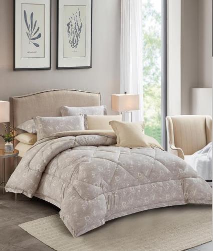 طقم لحاف قولدن قطن فاخر -مزدوج 8 قطع