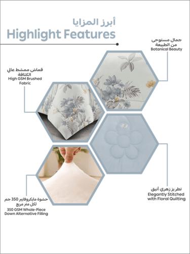 مفرش رِفال صيفي ناعم مشجر -مفرد ونص 4 قطع
