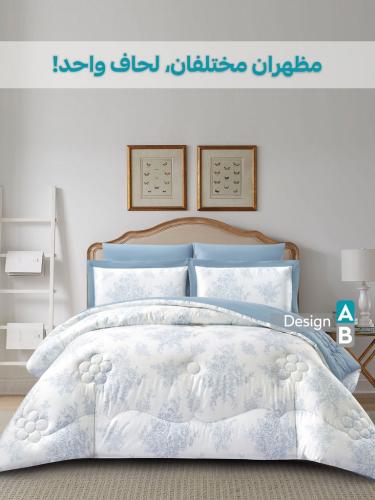 مفرش نورش وجهين قطن 100% مزدوج 6 قطع