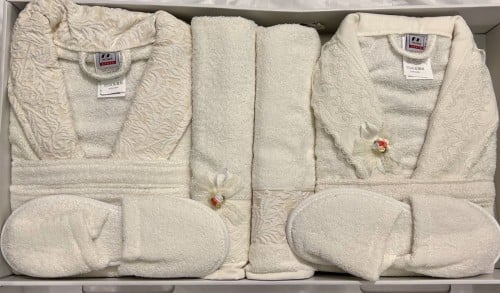 طقم روب استحمام فاخر قطن 100%