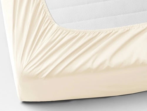 شرشف فيتد مطاط مزدوج 3 قطع - بيج فاتح