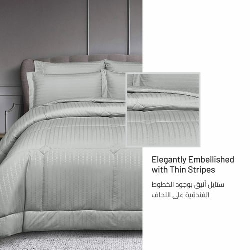 طقم مفرش جاكار بحشوة ثابتة 6 قطع