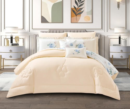 مفرش إيليــن وجهين قطن فاخر مزدوج - 8 قطع