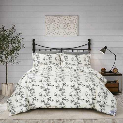 طقم لحاف مفرد ونص 4 قطع -رمادي