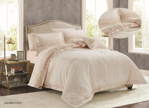 طقم لحاف سيلينا 7 قطع مزدوج عرايس - مطرز