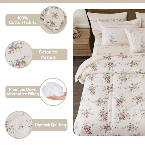 طقم لحاف قطن فاخر- مزدوج 6 قطع