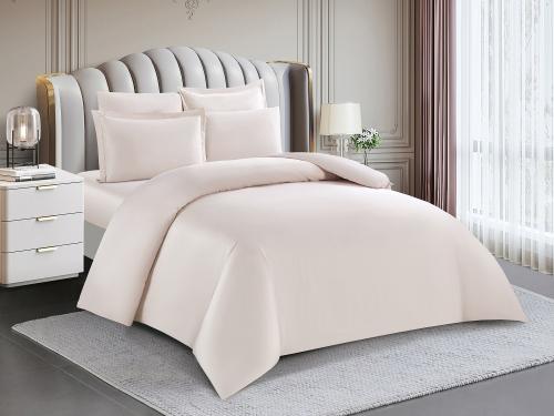 مفرش حرير فائق النعومة مزدوج 7 قطع -بيج