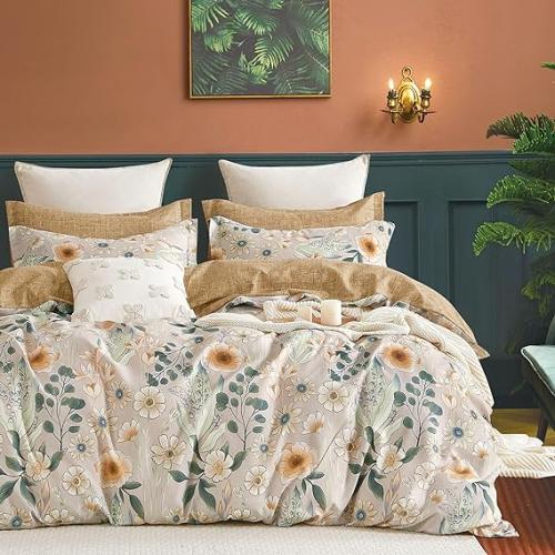 طقم لحاف مزدوج منسوج من القطن الناعم 6 قطع