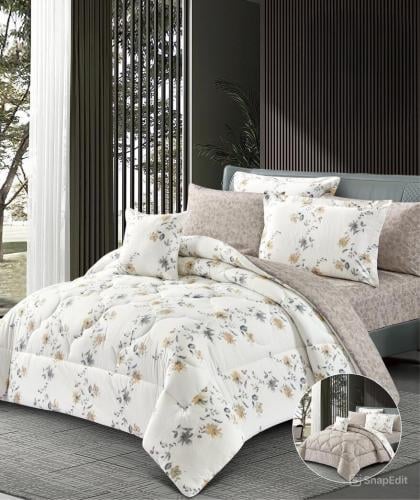 مفرش جولدن قطن 100% مفرد ونص 4 قطع