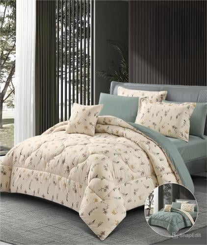 مفرش جولدن قطن 100% مفرد ونص 4 قطع