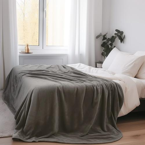 بطانية خفيفة مخمل-رمادي