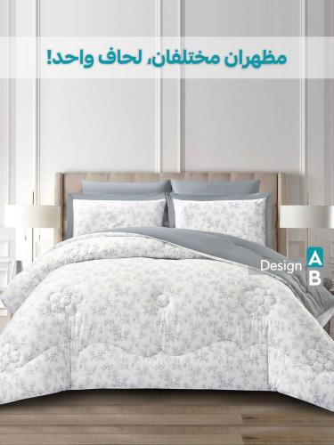 مفرش نورش وجهين قطن 100% مزدوج 6 قطع