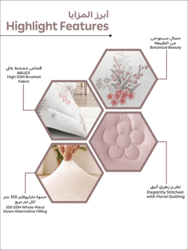 مفرش رِفال صيفي ناعم مشجر -مزدوج 6 قطع