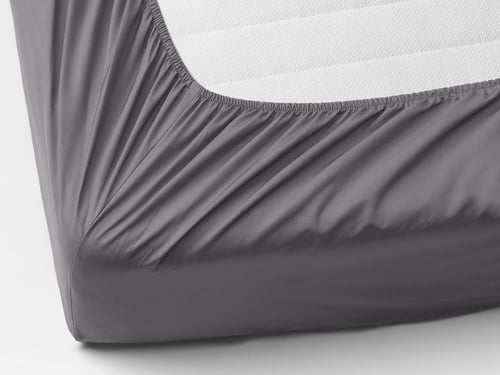 تلبيسة لحاف بدون حشوة مزدوج 4 قطع - رمادي غامق
