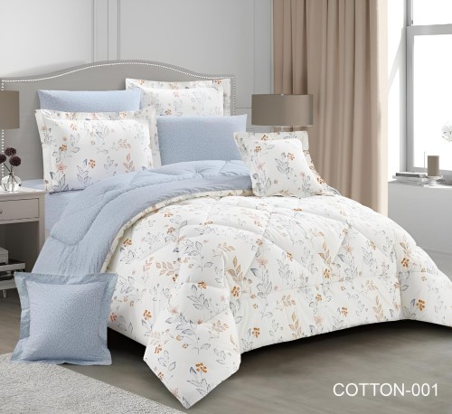 مفرش قولدن قطن مفرد ونص 4 قطع