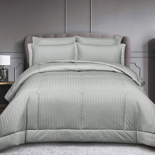 طقم مفرش جاكار بحشوة ثابتة 6 قطع