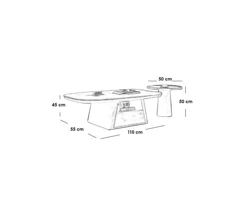 Rectangular coffee table with sides of solid wood