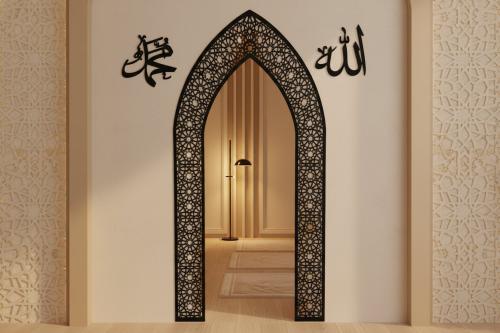 فن جداري للمحراب لمنطقة الصلاة، ديكور جداري إسلامي...