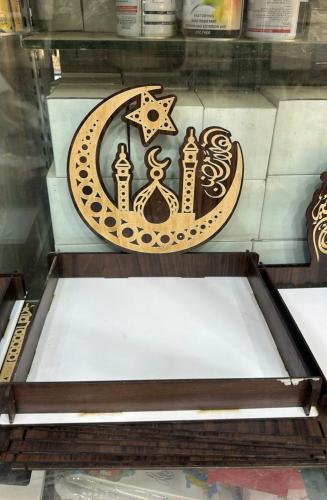 صواني تقديم رمضان خشب بعدة عبارات