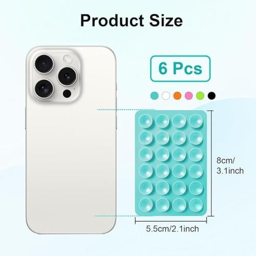 حامل حافظة جوال بالشفط من يويبوا 6 قطع من السيليكو...