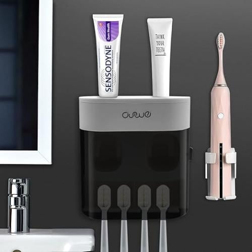 حامل فرش اسنان ومعجون يثبت على الحائط