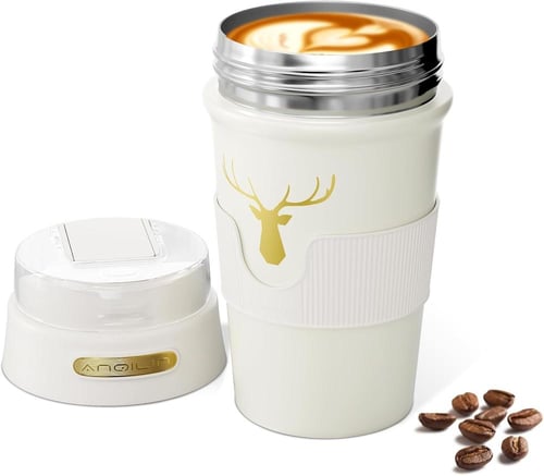 Travel Coffee Mug, 400ml Double Wall Vacuum Insula...