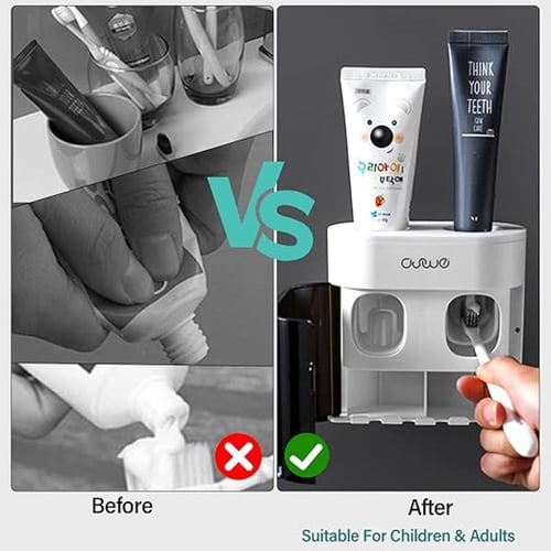 حامل فرش اسنان ومعجون يثبت على الحائط