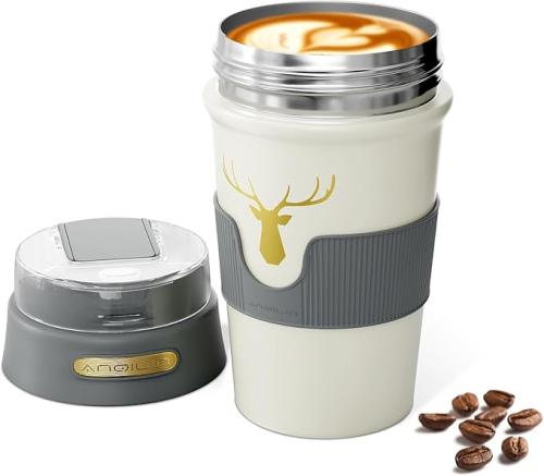 Travel Coffee Mug, 400ml Double Wall Vacuum Insula...