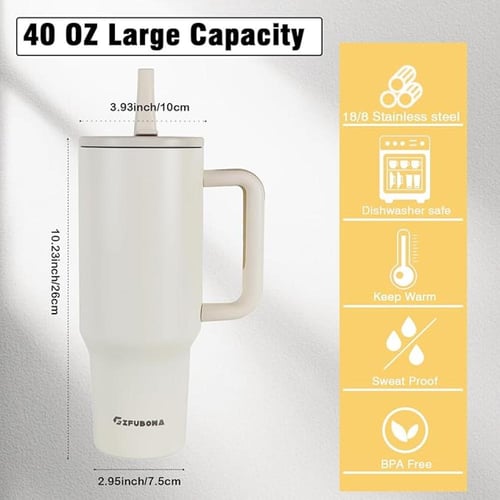 كوب حراري مع مقبض وغطاء بماصة من جيفو بوا | زجاجة...