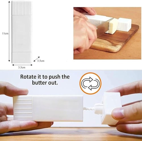 موزع زبدة دوار مع غطاء، حاوية بلاستيكية