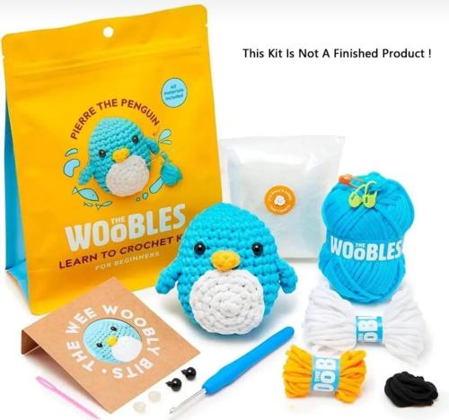 Blue crochet stuffed animal kit
