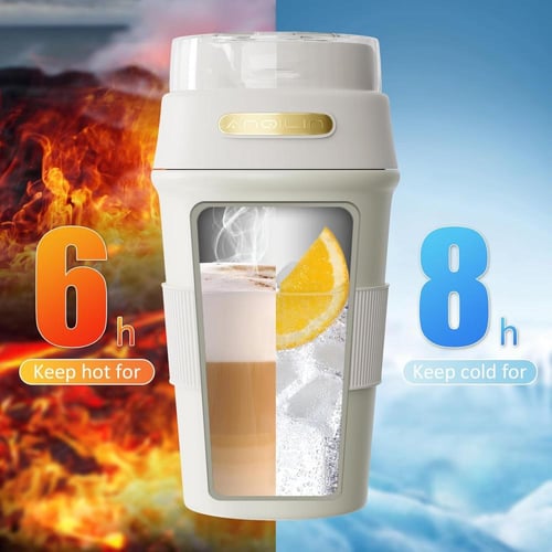 Travel Coffee Mug, 400ml Double Wall Vacuum Insula...